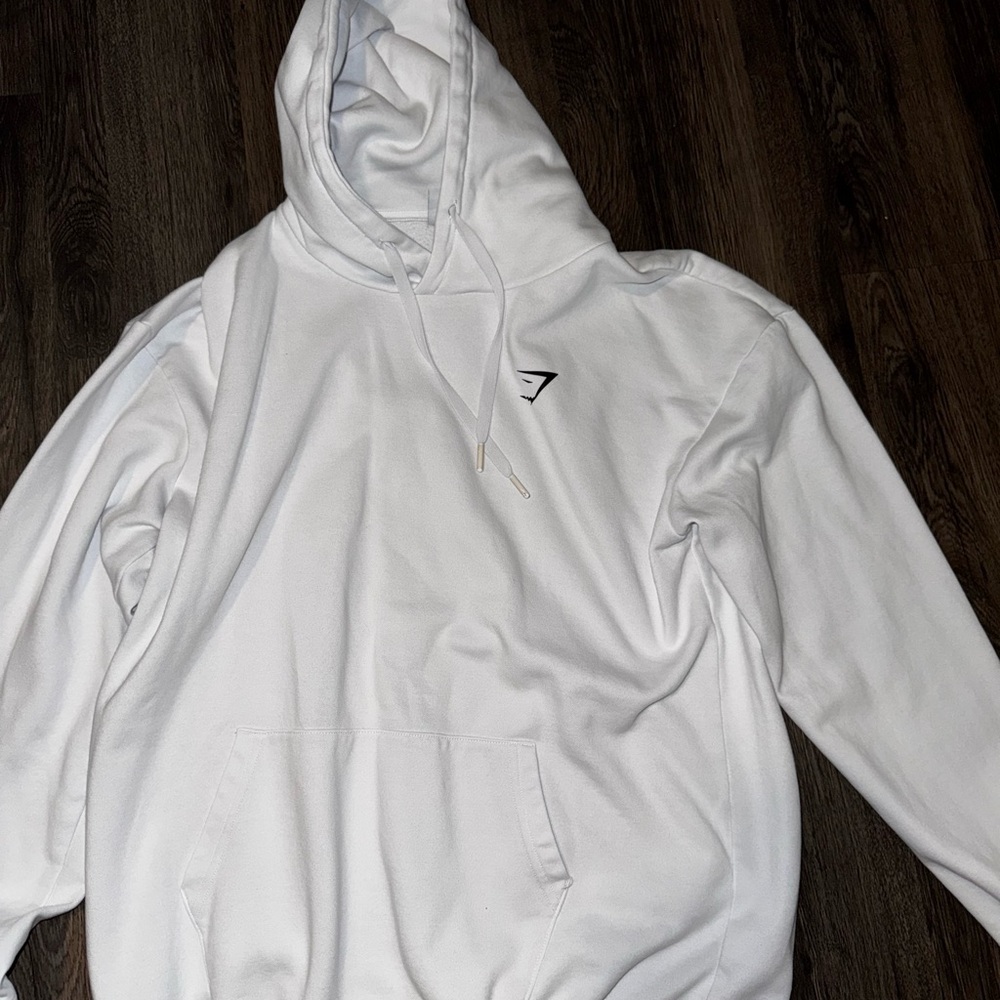 White Gymshark Men's Hoodie
